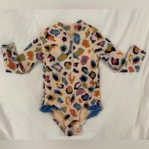 Pink Chicken Leopard long sleeved bathing suit Size 4T